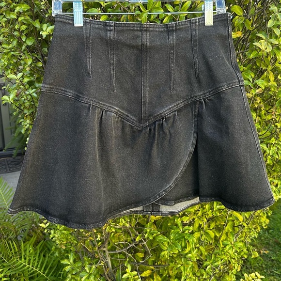 Isabel Marant “Dimenia” Wrap Effect Denim Mini Skirt Gray/Black Size 40 EUC - Picture 6 of 11